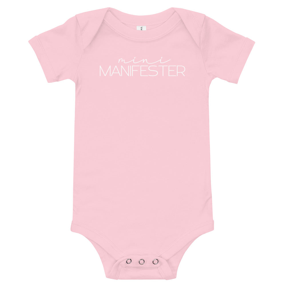Baby Mini Manifester Onesie - White Text