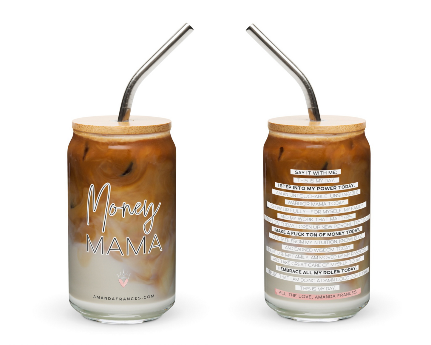 Money Mama Iced Coffee Glass