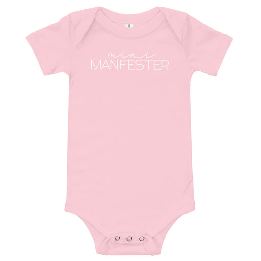 Baby Mini Manifester Onesie - White Text