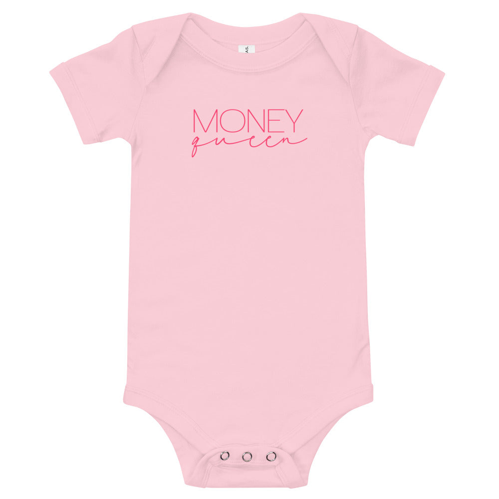 Baby Money Queen Onesie- Pink Text