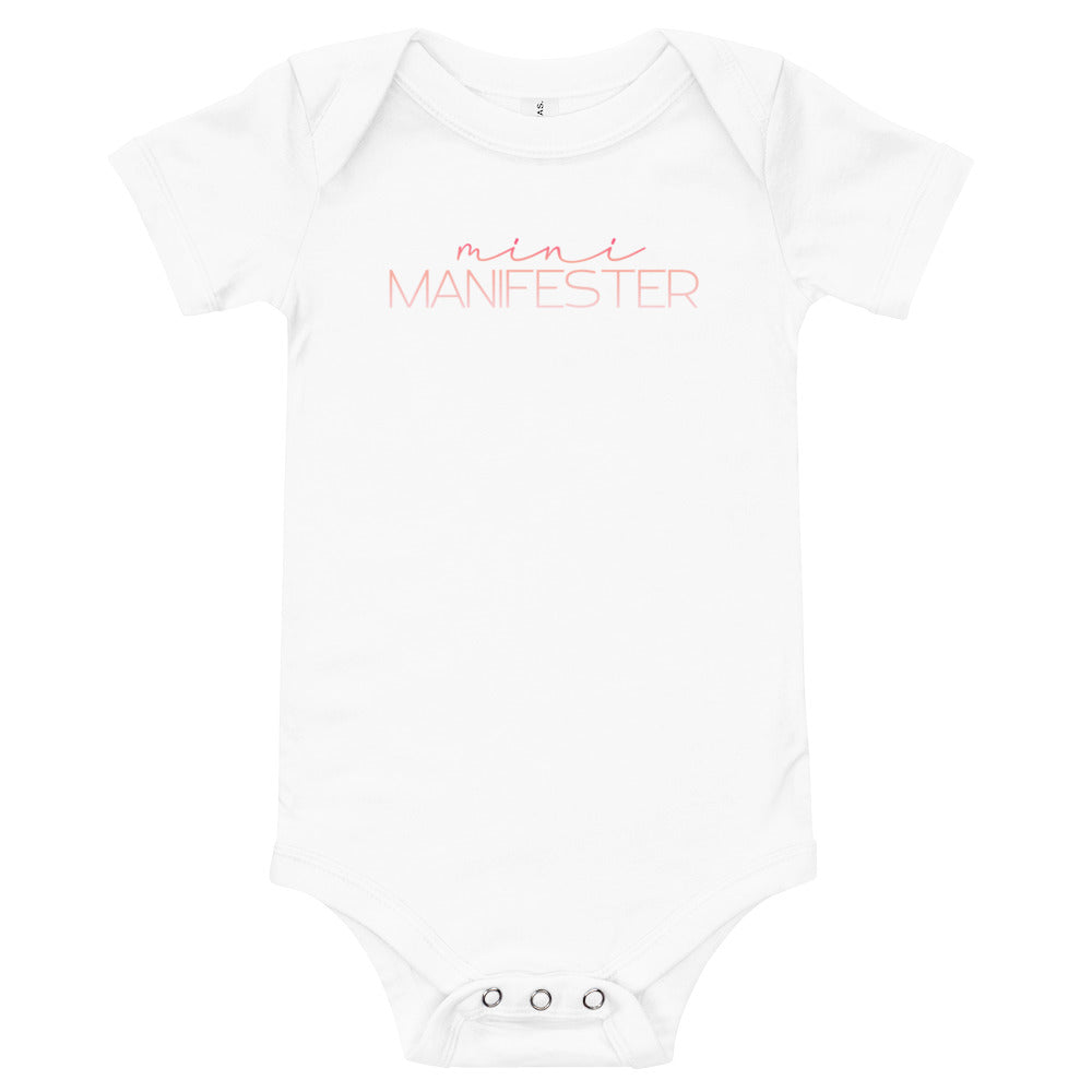 Baby Mini Manifester Onesie- Pink Ombre Text