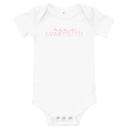 Baby Mini Manifester Onesie- Pink Ombre Text