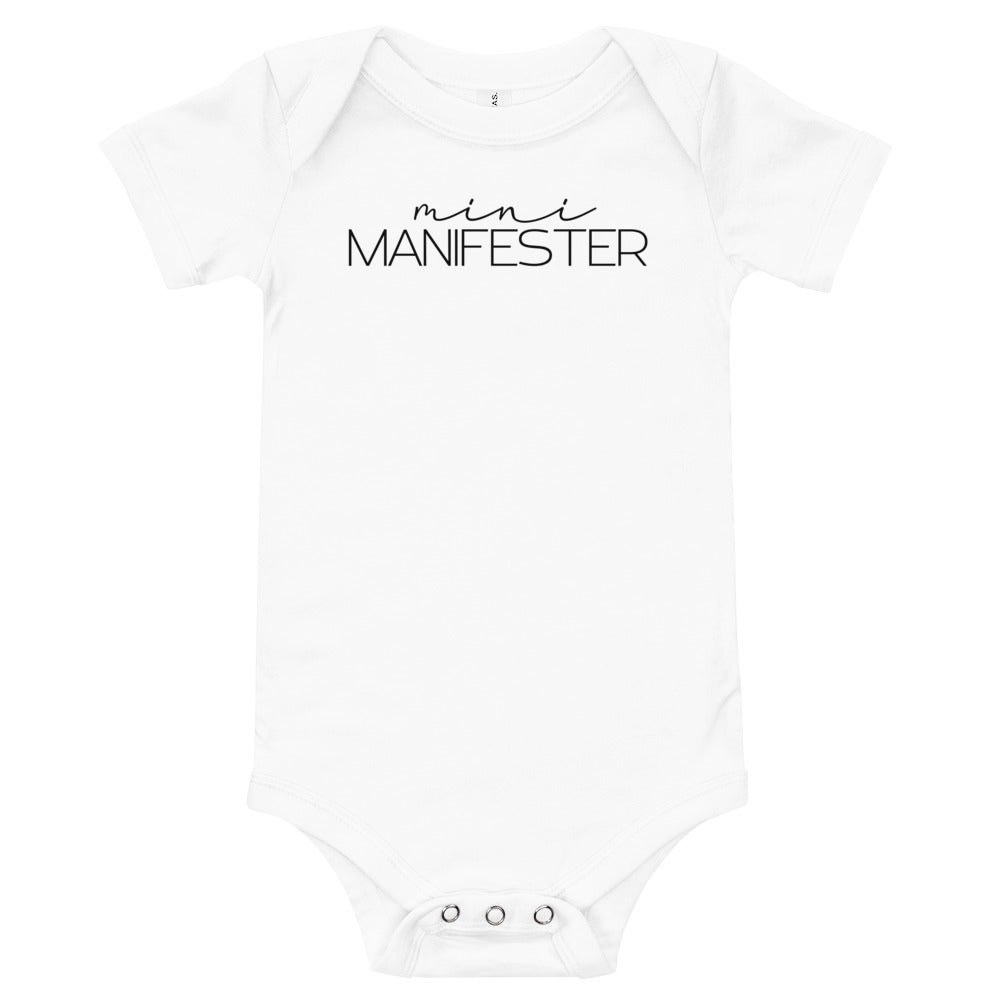 Baby Mini Manifester Onesie- Black Text