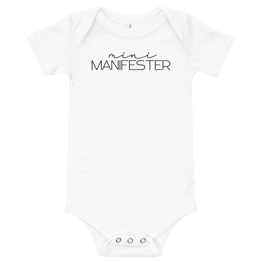 Baby Mini Manifester Onesie- Black Text