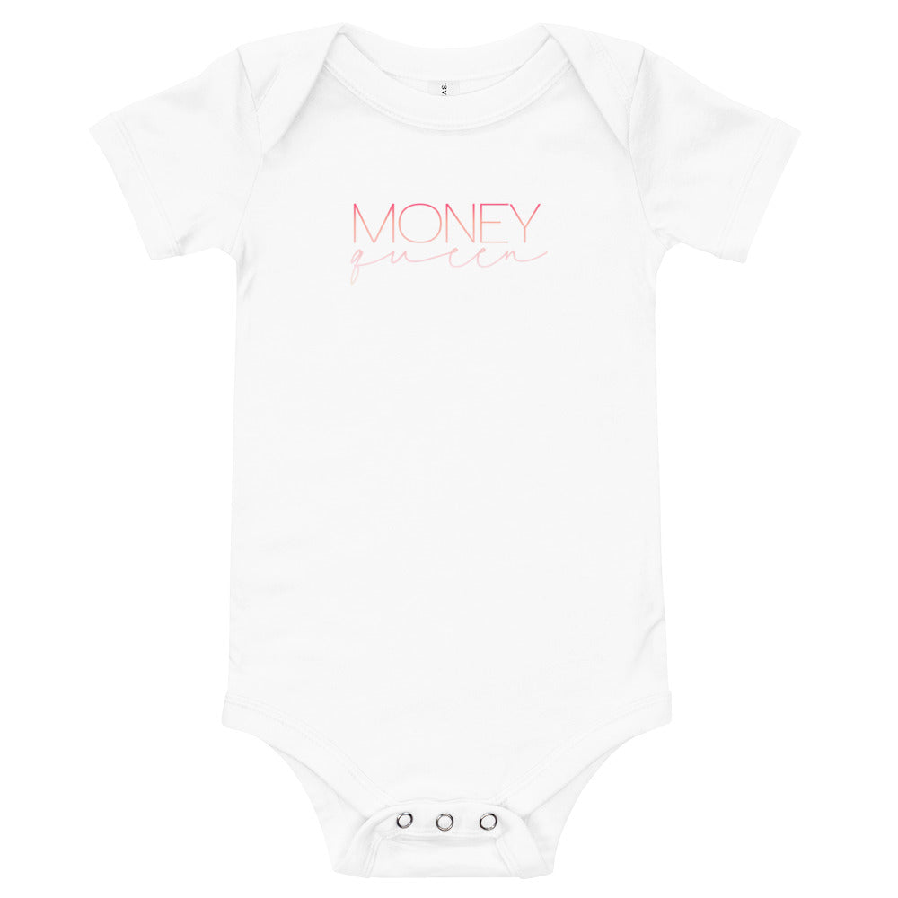 Baby Money Queen Onesie- Ombre Pink Text
